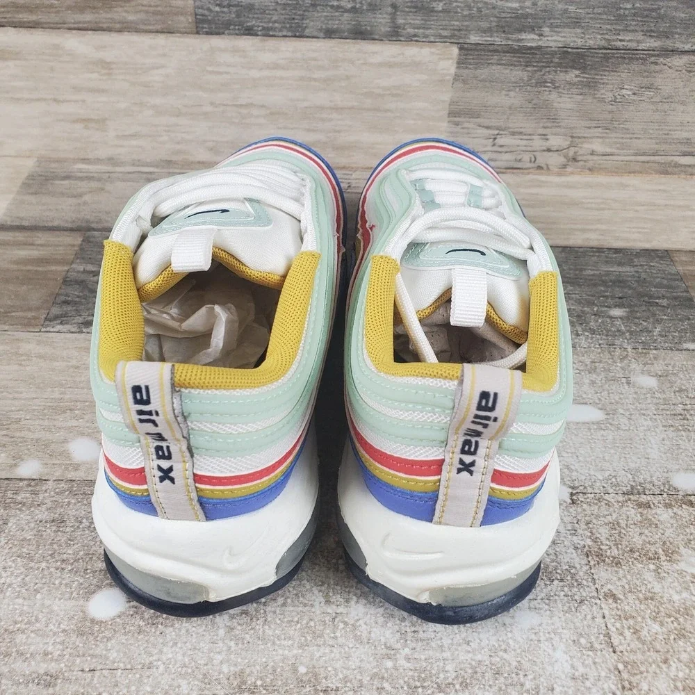 Nike Air Max 97 Shoes Womens Sz 6 Athletic‎ Running Multicolor Summit White Blue